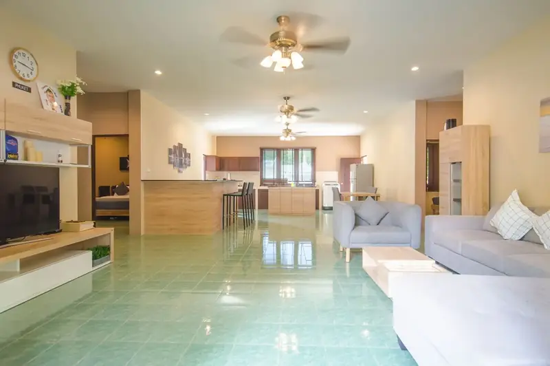 Open-plan living and kitchen area